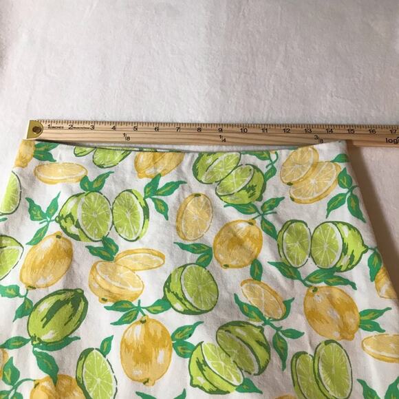Talbots classic cotton a line sz 6 lemon and lime skirt preppy casual fruit - Picture 7 of 9